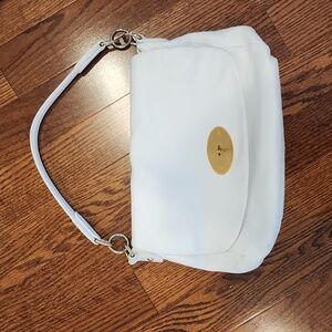 Roots white leather purse